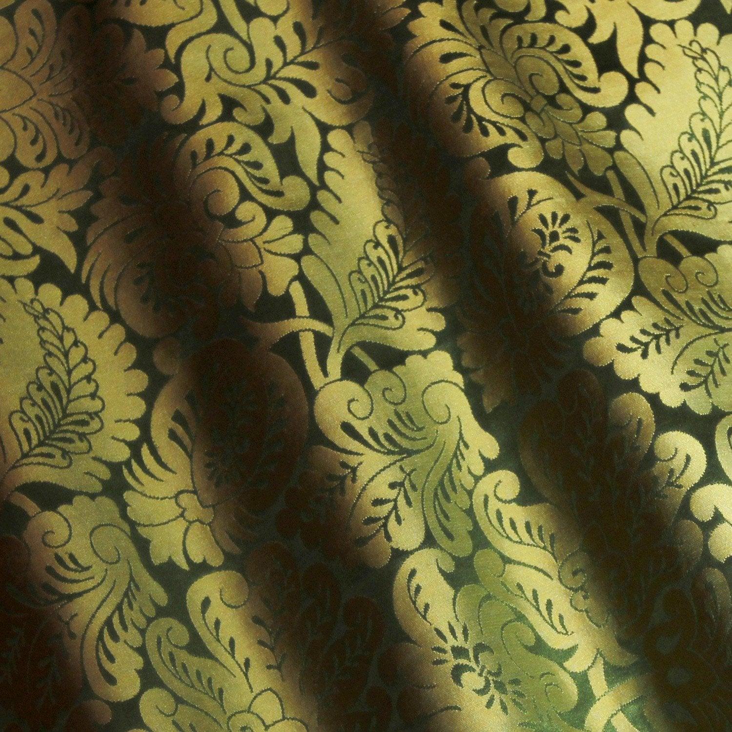 SF405 Vintage outlets Japanese Silver, Green, Gold Phoenix Reversible woven Silk design